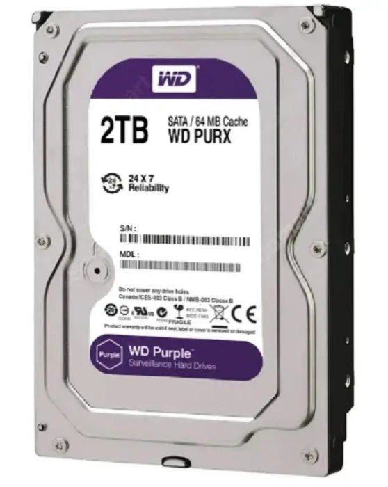 هارد دیسک اینترنال وسترن دیجیتال WD Purple ظرفیت 2 ترابایت | WD22PURZ | هارد مخصوص دوربین مداربسته
